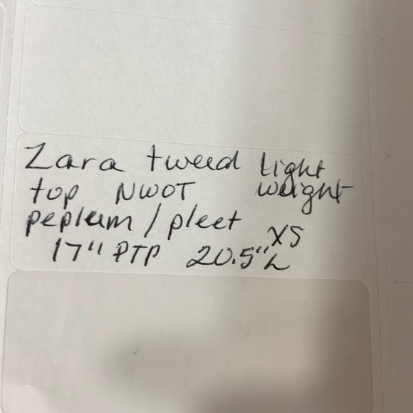 Zara lightweight tweed fringe pleated peplum top XS - Picture 5 of 6